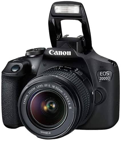 Canon EOS 2000D : Rebel T7 Digital SLR Camera Body w:Canon EF-S 18-55mm f:3.5-5.6 Lens 3 Lens DSLR Kit Bundled with Complete Accessory Bundle + 64GB + Flash + Case & More - International Model
