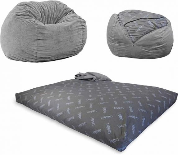 CordaRoy’s Chenille Bean Bag Chair, Convertible Chair Folds from Bean Bag to Bed, As Seen on Shark Tank CordaRoy's Chenille Convertible Giant Bean Bag Chair