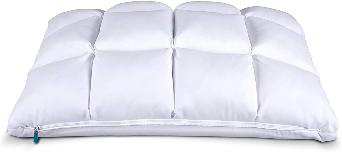 Leesa Luxury Hybrid Reversible Cooling Foam/Quilted Pillow for Sleeping, Standard, White