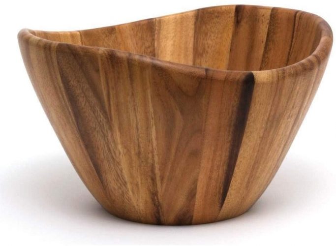 Lipper International Acacia Wave Serving Bowl for Fruits or Salads, Large, 12 Diameter x 7 Height, Single Bowl