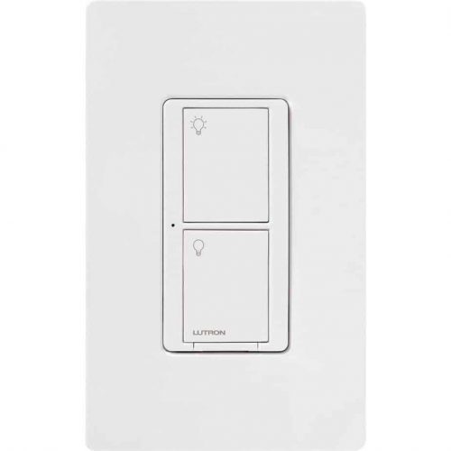 Lutron Caseta Smart Home Switch, Works with Alexa, Apple HomeKit, Google Assistant | 6-Amp, for Ceiling Fans, Exhaust Fans, LED Light Bulbs, Incandescent Bulbs and Halogen Bulbs | PD-6ANS-WH | White