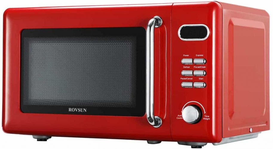 ROVSUN 0.7 Cu.ft Retro Countertop Red Microwave Oven